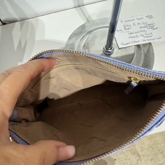 Brahmin 2 piece set periwinkle Embossed Leather Clutch Set - Picture 3 of 7